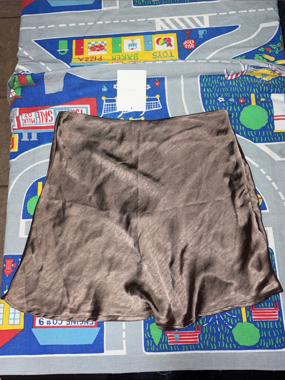 Oak + Fort beige satin skirt